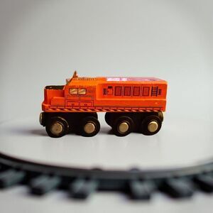 Battat Wooden Engine Train Classic & Compatible Wooden Toy Train Car B4